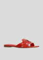 Sandalias Planas LOLA CRUZ Mod.283Z55BK rojo