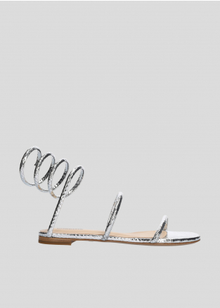 LOLA CRUZ Flat Sandals Mod. 343Z51BK silver