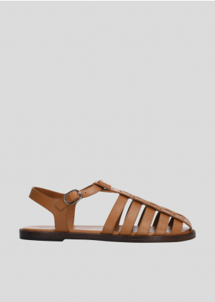 LOLA CRUZ Flat Sandals Mod. 169Z10BK tan