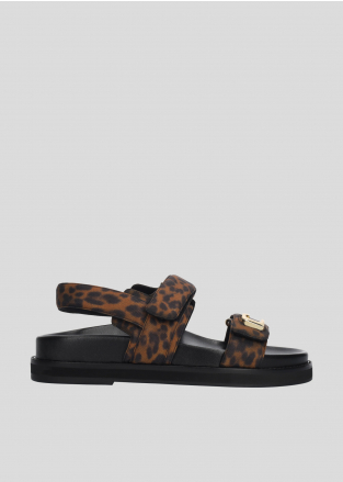 LOLA CRUZ Flat shoes Mod. 316Z73BK leopard