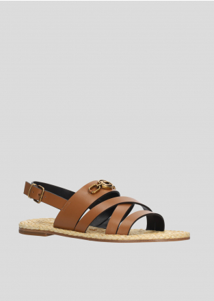 LOLA CRUZ Flat Sandals Mod. 171Z10BK tan