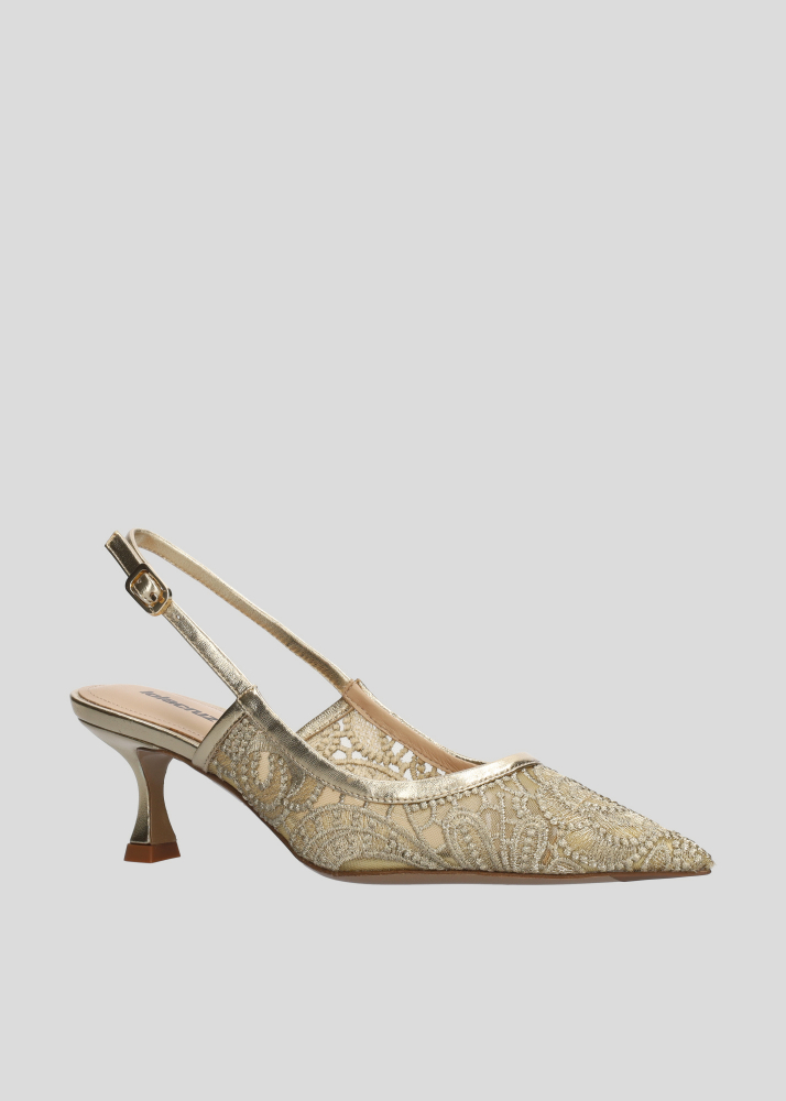 Zapatos de salón LOLA CRUZ Mod.203Z77BK oro