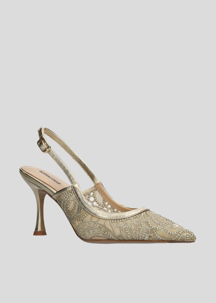 Zapatos de salón LOLA CRUZ Mod.202Z77BK oro